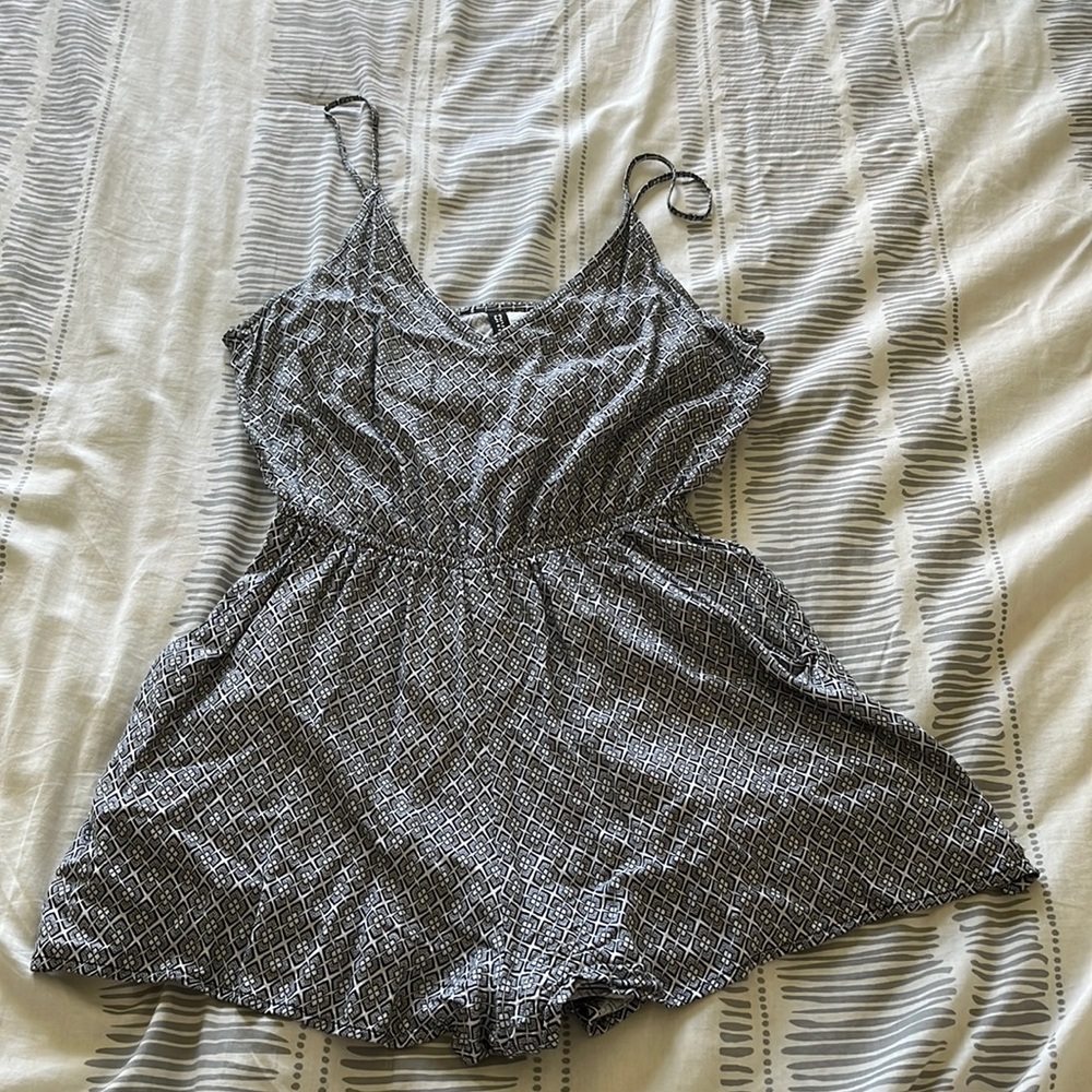 Divided black and white romper